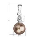 Stříbrný přívěšek s hnědou perlou Crystals from Swarovski®