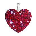 Stříbrný přívěsek s krystaly Swarovski červené srdce  cherry