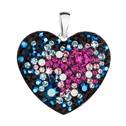 Stříbrný přívěsek s krystaly Swarovski mix barev srdce  galaxy