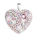 Stříbrný přívěsek s krystaly Swarovski mix barev srdce  magic rose