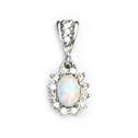 Stříbrný přívěšek s opálem a zirkony