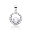 Stříbrný přívěsek s perlou a zirkony