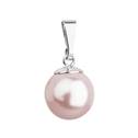 Stříbrný přívěšek s růžovou perlou Crystals from Swarovski®