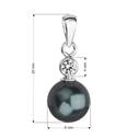 Stříbrný přívěšek se zelenou perlou Crystals from Swarovski®