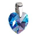 Stříbrný přívěšek srdce Crystals from Swarovski® Aqua