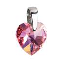 Stříbrný přívěšek srdce Crystals from Swarovski® Rose