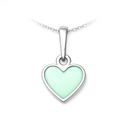 Stříbrný přívěsek srdce pastelově zelené