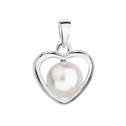 Stříbrný přívěsek srdce s perlou Crystals from Swarovski