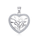 Stříbrný přívěšek srdce strom života 