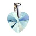 Stříbrný přívěšek srdce z dílny Crystals from Swarovski®, Aqua