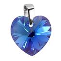 Stříbrný přívěšek srdce z dílny Crystals from Swarovski® Blue