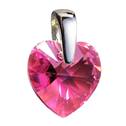 Stříbrný přívěšek srdce z dílny Crystals from Swarovski® Pink