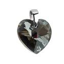 Stříbrný přívěšek srdce z dílny Crystals from Swarovski®,  Silver Night