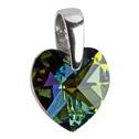 Stříbrný přívěšek srdce z dílny Crystals from Swarovski® Vitrail Dark