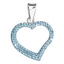 Stříbrný přívěšek srdíčko s krystaly Crystals from Swarovski®, Light Blue