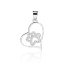 Stříbrný přívěsek srdíčko s tlapkou
