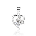 Stříbrný přívěsek srdíčko s tlapkou