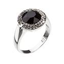 Stříbrný prsten Crystals from Swarovski®, Black Jet