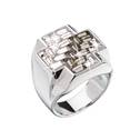 Stříbrný prsten kříž s kameny Crystals from Swarovski® Black Diamond