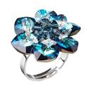 Stříbrný prsten kytička s krystaly Crystals From Swarovski, Blue
