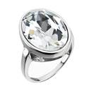 Stříbrný prsten ovál s kamenem Crystals from Swarovski®, Crystal