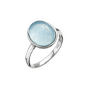 Stříbrný prsten ovál s pravým akvamarínem