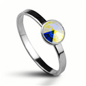 Stříbrný prsten s kamenem Crystals from Swarovski®, barva: CRYSTAL AB