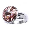 Stříbrný prsten s kamenem Crystals from SWAROVSKI®, barva: ROSE