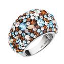 Stříbrný prsten s krystaly Crystals from Swarovski®, Aqua