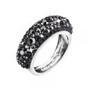 Stříbrný prsten s krystaly Crystals from Swarovski®, Hematite