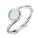 Stříbrný prsten s opálem, vel. 52