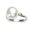 Stříbrný prsten s perlou 10 mm, vel. 50