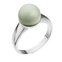 Stříbrný prsten s perlou pastelově zelený pastel green