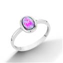 Stříbrný prsten s růžovým opálem