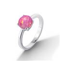 Stříbrný prsten s růžovým opálem