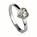 Stříbrný prsten se srdíčkem Crystals from SWAROVSKI®, barva: CRYSTAL