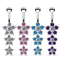 Stříbrný visací piercing do pupíku