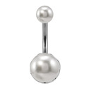 Stříbrý piercing do pupíku - perličky