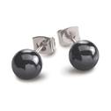Titanové náušnice černé keramické kuličky 0587-02