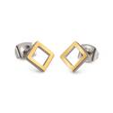 Titanové náušnice čtverce zlacené 05022-02