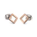 Titanové náušnice čtverce zlacené 05022-03