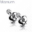 Titanové náušnice se zirkony 3 mm