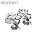 Titanové náušnice se zirkony 6 mm
