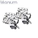 Titanové náušnice se zirkony 7 mm
