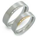 Titanové snubní prsten s diamanty - pár