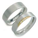 Titanové snubní prsteny s diamanty - pár