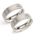 Titanové snubní prsteny s drážkou BOCCIA® 0101-07 - pár