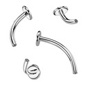 Tyčka k piercingu do pupíku TITAN, závit 1,2 mm