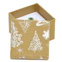 Vánoční dárková krabička na prsten/náušnice - stříbrný motiv