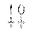 Visací ocelové náušnice s křížky